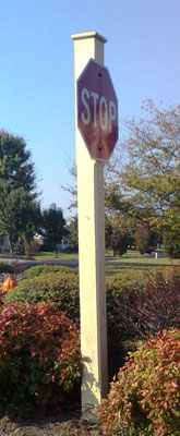 subdivision stop sign pole